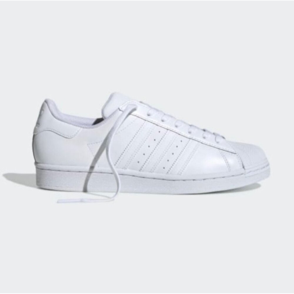 Adidas Superstar White Leather Unixes Sneaker Men's Size 6.5 Women 8 - Picture 6 of 14